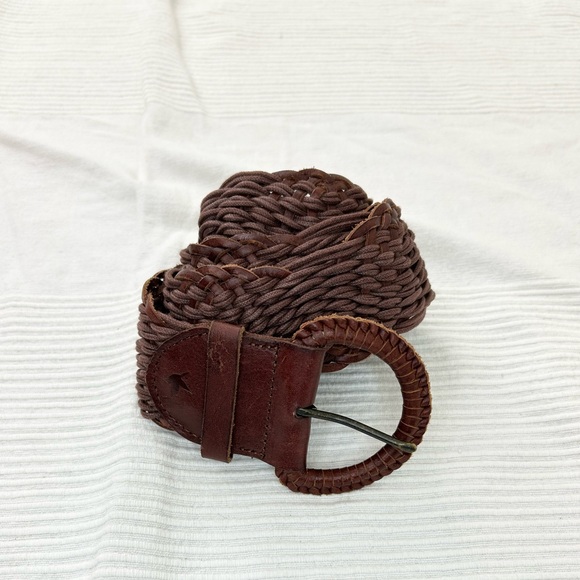 Aerie Boho Brown Leather Braided Belt - Picture 7 of 9
